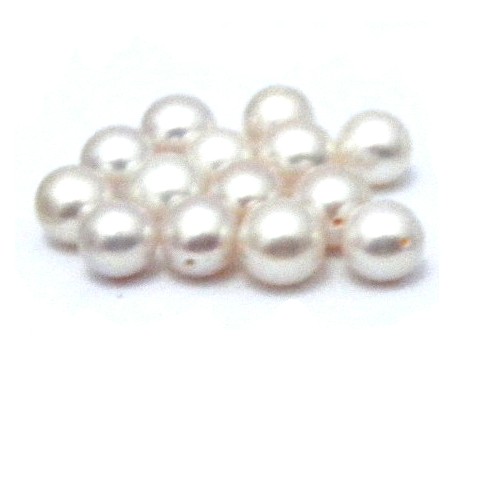 White 7-7.5mm Half Drilled Round Single Pearl